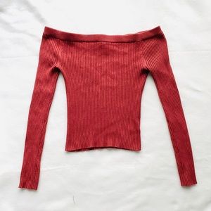 Forever 21 rust orange off-shoulder top